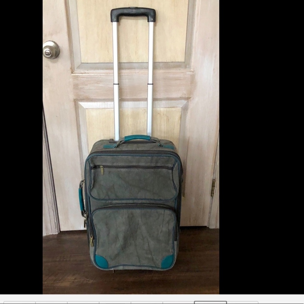 Free People Wash Canvas Roller Carry On Suitcase - Picture 6 of 7